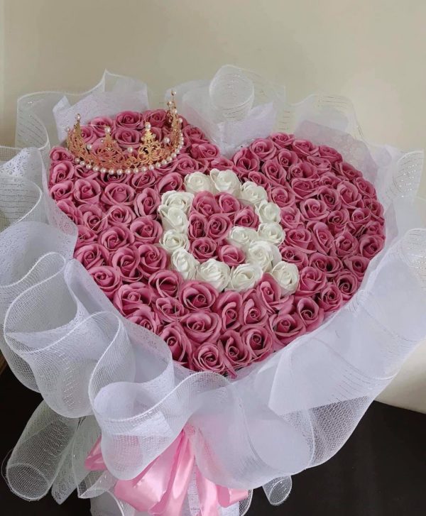 Bó hoa sáp hồng mix